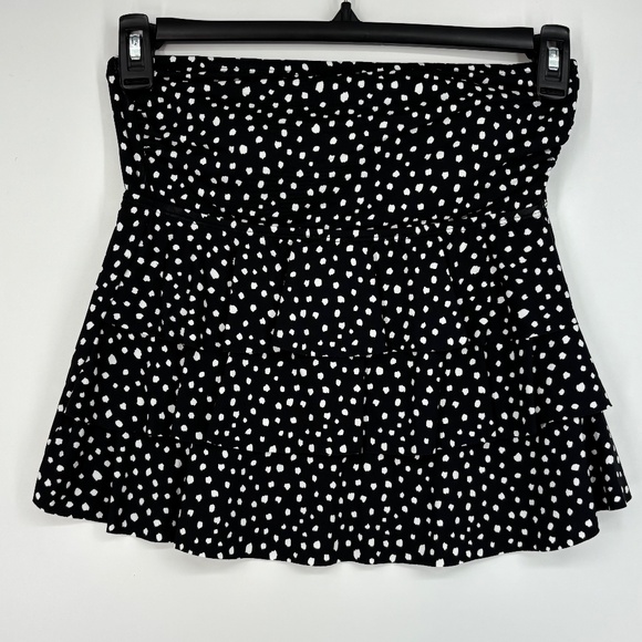 Kona Sol Black and White Polka Dot Swim Skirt - Picture 1 of 6